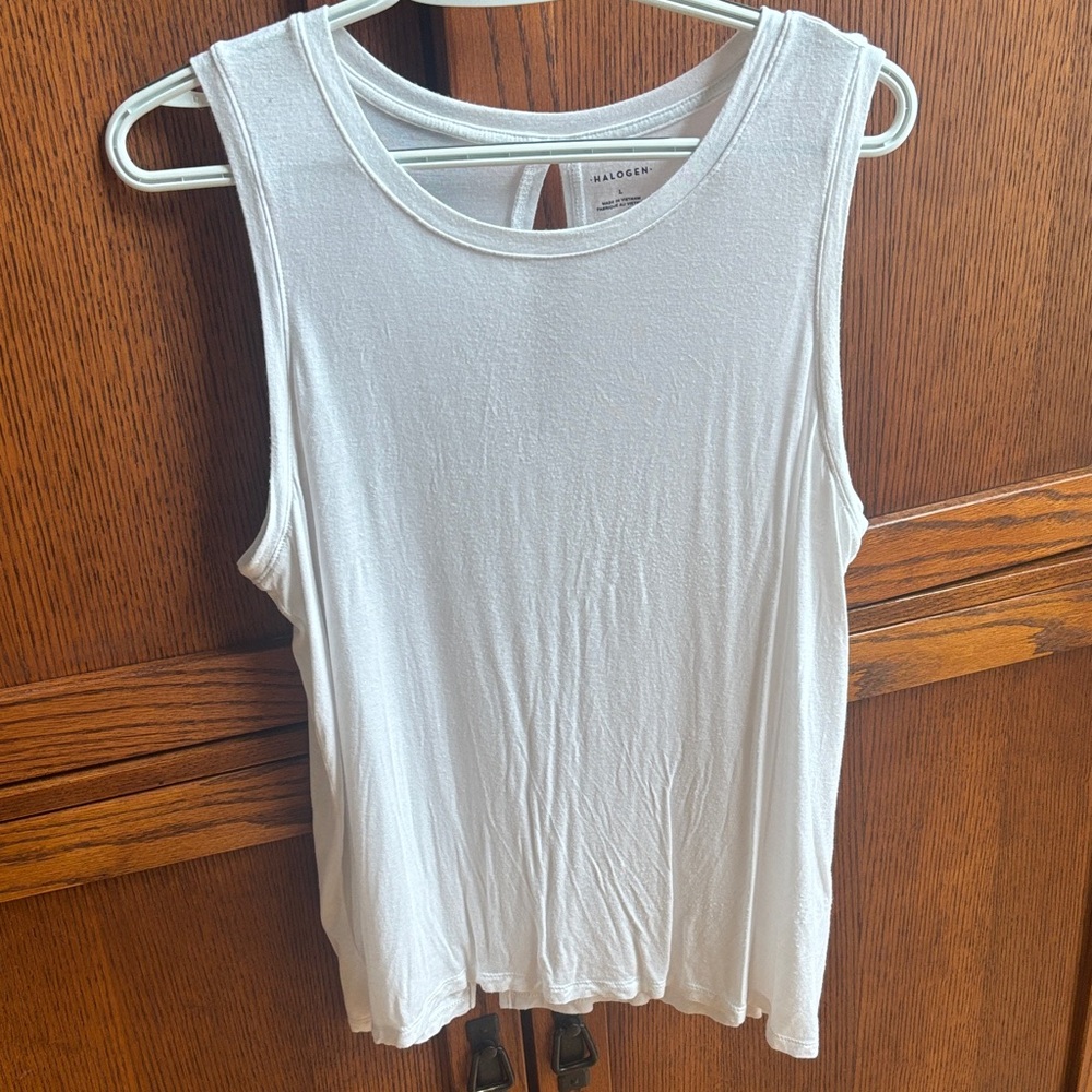 Halogen Classic White Tank Top